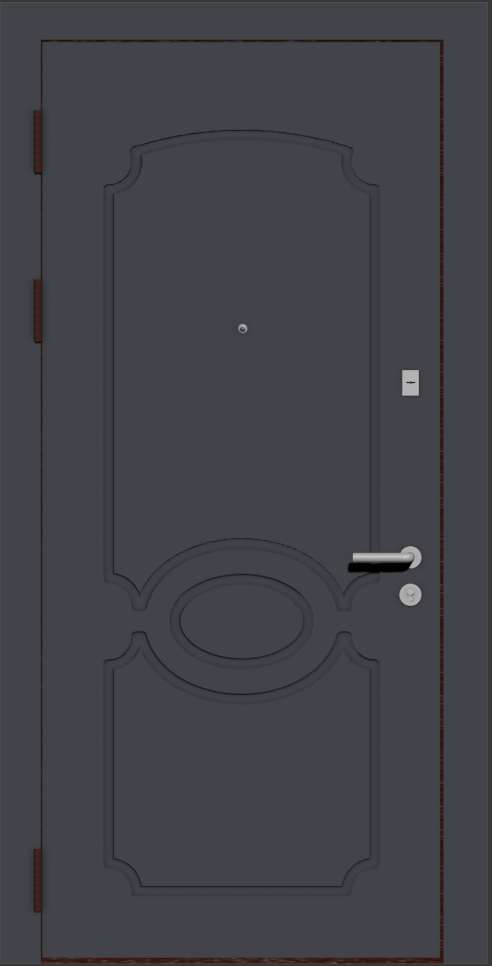 Металлическая входная дверь с отделкой эмаль графит